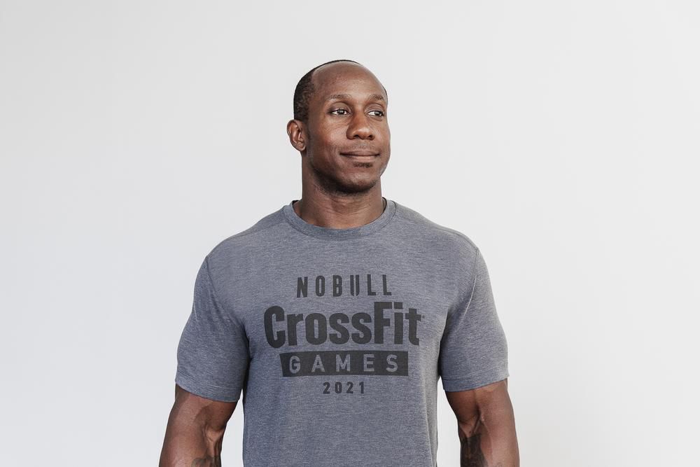 NOBULL Crossfit Games® 2021 Tişört Erkek - Gri - Turkiye (QZR-458196)